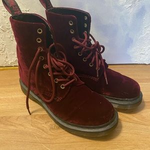 Cherry Velvet Dr. Martens
